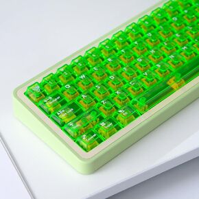 114 Keys Transparent Keycaps PC Cherry Profile Red Crystal Clear Keycap Set Fit for Cherry Mx Switches Mechanical Keyboard