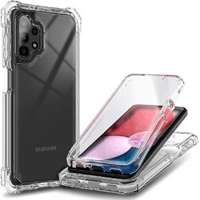Designed for Samsung Galaxy A13 Case (4G/5G) with [Built-in Screen Protector], Crystal Transparent [Not Yellowing] [Military Drop Protection] Shockproof Protective, Clear