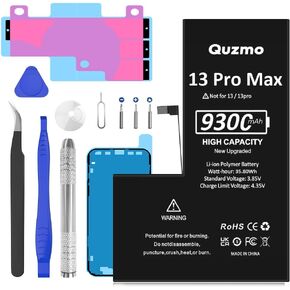 9300mAh Battery for iPhone 13 Pro Max, Upgrade High Capacity Replacement Battery for iPhone 13 Pro Max A2641 A2643 A2644 A2645 A248 with Repair Tool Kits