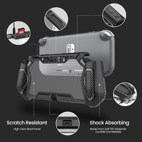 Switch Lite Protective Case for Nintendo Daily Gift (Ergonomic /Sturdy /Full Protection) Gift Idea Family Happy Hours Black in Saudi Arabia