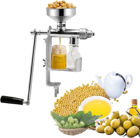 Manual Cold Oil Press Machine Stainless Steel, Nut and Seed Oil Press, 11.4x8.3in Small Household Oil Extractor Peanut Oil Machine in Saudi Arabia