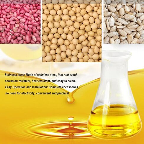 Manual Cold Oil Press Machine Stainless Steel, Nut and Seed Oil Press, 11.4x8.3in Small Household Oil Extractor Peanut Oil Machine in Saudi Arabia