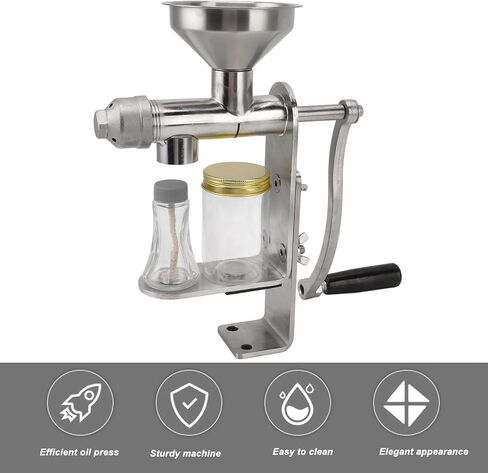 Manual Cold Oil Press Machine Stainless Steel, Nut and Seed Oil Press, 11.4x8.3in Small Household Oil Extractor Peanut Oil Machine in Saudi Arabia