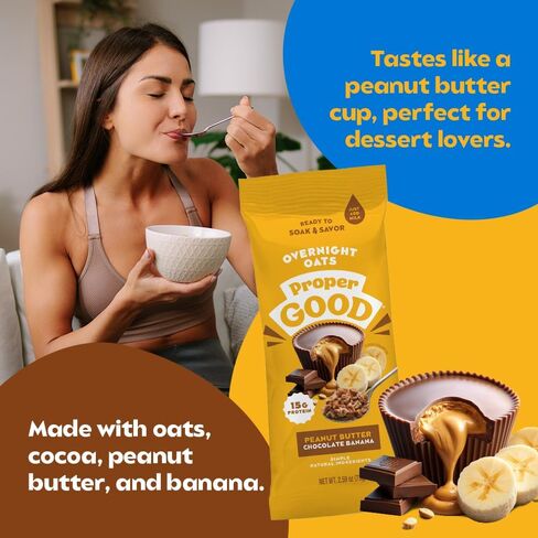 Proper Good Apple Cinnamon Oatmeal - Instant Oatmeal Ready in 60 Seconds - Quick & Easy Steel Cut Oats with Chia & Flax - High Fiber & Protein Breakfast Food - Delicious Healthy Snack - Pack of 10 in Saudi Arabia