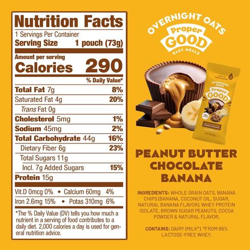 Proper Good Apple Cinnamon Oatmeal - Instant Oatmeal Ready in 60 Seconds - Quick & Easy Steel Cut Oats with Chia & Flax - High Fiber & Protein Breakfast Food - Delicious Healthy Snack - Pack of 10 in Saudi Arabia
