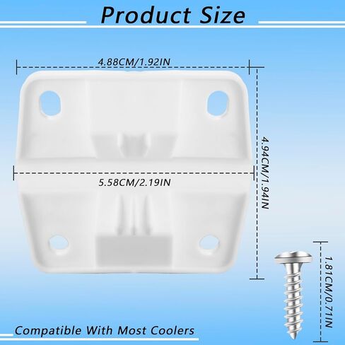 2 Set Cooler Plastic Hinges with Screws Set, Cooler Hinges Replacement Parts, Compatible with Coleman Camping Coolers Hinges with 8 Pcs Screws in Kuwait