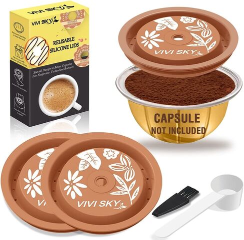 VIVI SKY Silicone Lids for Nespresso Vertuo Pods: 3 Pack Reusable Covers in Saudi Arabia