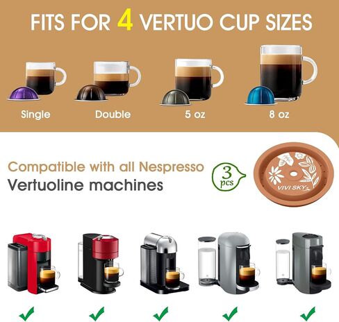 VIVI SKY Silicone Lids for Nespresso Vertuo Pods: 3 Pack Reusable Covers in Saudi Arabia