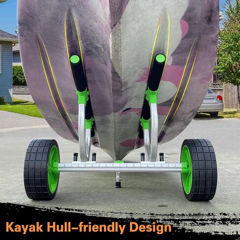 Kayak Cart, Collapsible Kayak Cart Dolly Kayak Trolley with 10 Inch Airless Wheels for SUP Paddleboard Canoe Kayak Transport Carrier in Kuwait