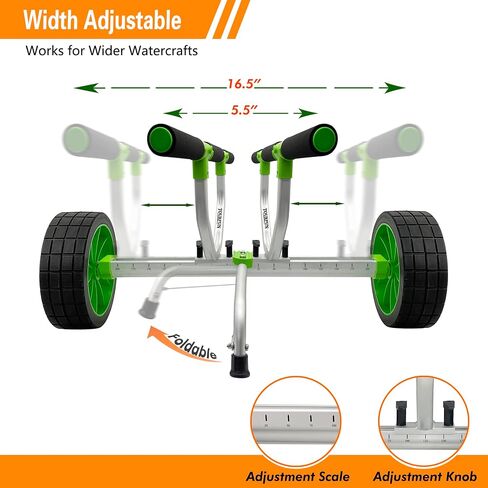 Kayak Cart, Collapsible Kayak Cart Dolly Kayak Trolley with 10 Inch Airless Wheels for SUP Paddleboard Canoe Kayak Transport Carrier in Kuwait