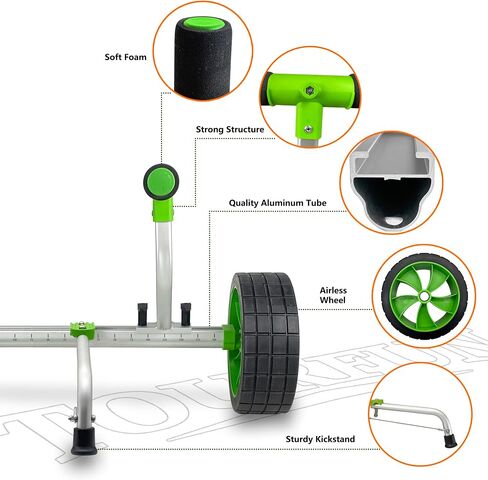 Kayak Cart, Collapsible Kayak Cart Dolly Kayak Trolley with 10 Inch Airless Wheels for SUP Paddleboard Canoe Kayak Transport Carrier in Kuwait