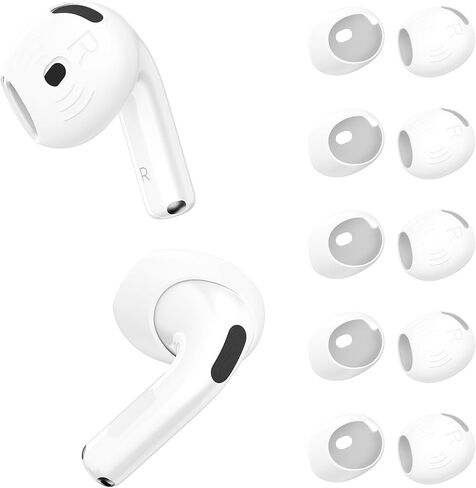 [5 Pairs] for AirPods 4 Ear Tips Covers Sport Anti Slip Anti Scratche Skin Soft Silicone Eartip AirPods 4 Gen Earbuds Accessories Compatible with Apple AirPods 4th Generation (5 Colors Mix) in Kuwait