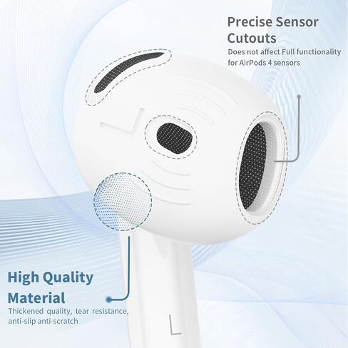[5 Pairs] for AirPods 4 Ear Tips Covers Sport Anti Slip Anti Scratche Skin Soft Silicone Eartip AirPods 4 Gen Earbuds Accessories Compatible with Apple AirPods 4th Generation (5 Colors Mix) in Kuwait