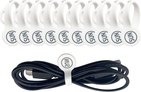 SUNFICON Magnetic Cable Clips 10 Pack Cable Organizers Earbuds Cords Clips Bookmark Whiteboard Noticeboard Fridge Magnets USB Cable Managers Keepers Ties Straps for Home Kitchen,Office,School, White in Saudi Arabia