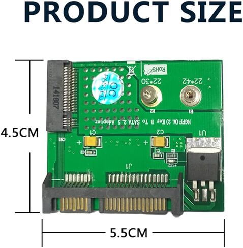 WLGQ NGFF M.2 Key B SSD إلى SATA 2.5 7+15PIN بطاقة الناهض محول محرك الحالة الصلبة PCBA in Kuwait