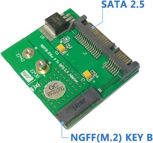WLGQ NGFF M.2 Key B SSD إلى SATA 2.5 7+15PIN بطاقة الناهض محول محرك الحالة الصلبة PCBA in Kuwait