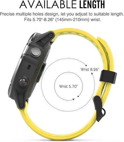 سوار MoKo متوافق مع Garmin Fenix ​​3/Fenix ​​5X، سوار ساعة بديل من السيليكون الناعم يناسب Garmin Fenix ​​3/Fenix ​​3 HR/Fenix ​​5X/5X Plus/D2 Delta PX/Descent Mk1 الذكية - أسود in Kuwait