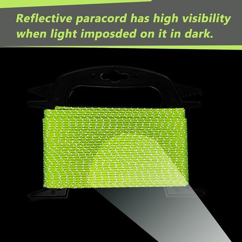 2mm Reflective Guyline Camping Paracord, 65 Feet 240lb Ultralight Thin Cord Rope for Tarp Rain Fly Tent Camping (Green) in Saudi Arabia