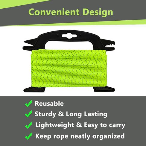 2mm Reflective Guyline Camping Paracord, 65 Feet 240lb Ultralight Thin Cord Rope for Tarp Rain Fly Tent Camping (Green) in Saudi Arabia