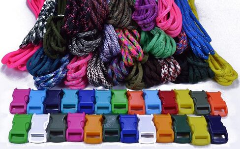 550 Paracord Bracelet Crafting Kit with Buckles - Random Colors and Patterns - Multiple Size Options in Kuwait
