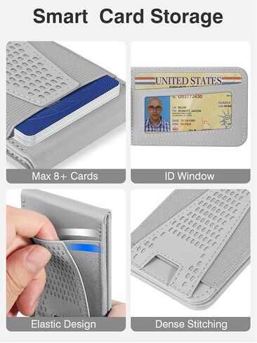HiWe for Magsafe Wallet Stand, Strong Magnetic Wallet for iPhone 15/14/13/12 Series, for iPhone Magsafe Wallet with 3 Card Slots, Open ID Window, 10 Cards Holder, Slim, Vegan Leather, Dark Black in Saudi Arabia