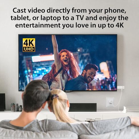 j5create ScreenCast 4K Wireless Adapter Screen Cast from Mobile Phone, Tablet, or Laptop Support for AirPlay, Miracast & Chromecast Mirror Extend for Windows & macOS Wireless (JVAW76-R) (Renewed) in Saudi Arabia