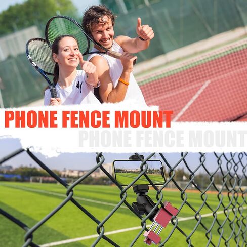Smartphone Fence Mount for Tennis & Pickleball Training, Adjustable Retractable, 360 Swivel, Compatible with iPhone, Android, Mevo Start, AKASO EK7000, Digital Camera in Saudi Arabia