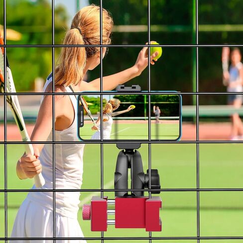 Smartphone Fence Mount for Tennis & Pickleball Training, Adjustable Retractable, 360 Swivel, Compatible with iPhone, Android, Mevo Start, AKASO EK7000, Digital Camera in Saudi Arabia