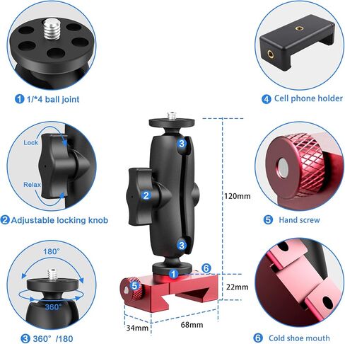 Smartphone Fence Mount for Tennis & Pickleball Training, Adjustable Retractable, 360 Swivel, Compatible with iPhone, Android, Mevo Start, AKASO EK7000, Digital Camera in Saudi Arabia