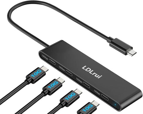 LDLrui 4-Port USB C Hub, USB C to USB C Hub Splitter for Laptop, 10Gbps USB C Hub Multiport Adapter Compatible with iPhone 15 Pro/Pro Max,MacBook Air/Pro,Mac Mini,iMac,iPad,Dell XPS,Samsung in Kuwait