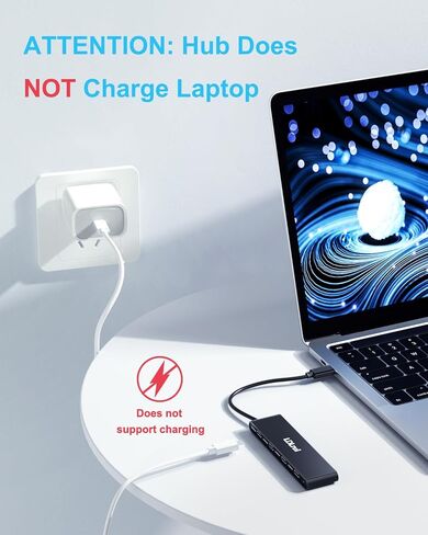 LDLrui 4-Port USB C Hub, USB C to USB C Hub Splitter for Laptop, 10Gbps USB C Hub Multiport Adapter Compatible with iPhone 15 Pro/Pro Max,MacBook Air/Pro,Mac Mini,iMac,iPad,Dell XPS,Samsung in Kuwait