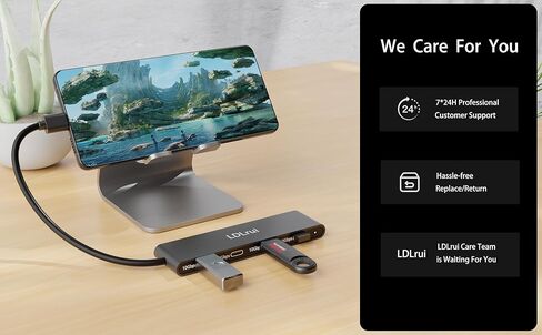 LDLrui 4-Port USB C Hub, USB C to USB C Hub Splitter for Laptop, 10Gbps USB C Hub Multiport Adapter Compatible with iPhone 15 Pro/Pro Max,MacBook Air/Pro,Mac Mini,iMac,iPad,Dell XPS,Samsung in Kuwait