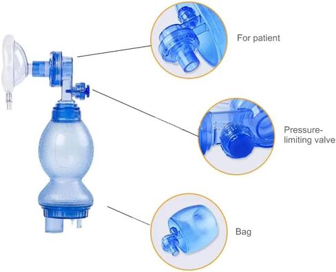 Adult/Child CPR Manual Resuscitation Training Kit - Includes 1 Adult/Child CPR Training Mask, 1 Adult/Child Bag Valve Squeeze Bag, 1 Reservoir Bag and 1 Oxygen Line in Saudi Arabia