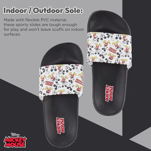 Disney Ladies Minnie and Mickey Slides - Ladies Classic Mickey and Minnie Mouse Slide Sandals Mickey & Minnie Mouse Slip On Slides in Kuwait