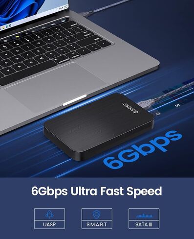 ORICO 2.5'' Hard Drive Enclosure USB 3.0 to SATA for 7/9.5 mm HDD SSD External HDD Enclosure Up to 6TB with UASP Tool-Free Laptop Computer Hard Drive Case-HM25U3 in Saudi Arabia