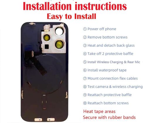 استبدال الزجاج الخلفي الأصلي 15 Pro مع لوحة وكابل مرن وجميع الأجزاء، إطار كاميرا مثبت مسبقًا لهاتف iPhone 15 Pro + أدوات إصلاح (تيتانيوم أزرق) in Kuwait