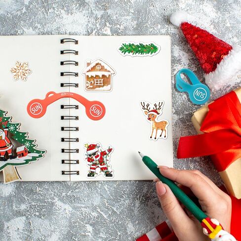 SUNFICON 14 حزمة مقاطع كابل مغناطيسي الأشرطة منظمات الحبل 50 قطعة ملصقات عيد الميلاد لامعة سيليكون تويست العلاقات المرجعية السبورة البيضاء مغناطيس الثلاجة سلسلة المفاتيح هدية المنزل والمكتب والمدرسة متعدد الألوان in Kuwait