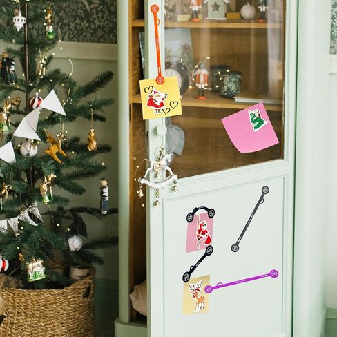 SUNFICON 14 حزمة مقاطع كابل مغناطيسي الأشرطة منظمات الحبل 50 قطعة ملصقات عيد الميلاد لامعة سيليكون تويست العلاقات المرجعية السبورة البيضاء مغناطيس الثلاجة سلسلة المفاتيح هدية المنزل والمكتب والمدرسة متعدد الألوان in Kuwait