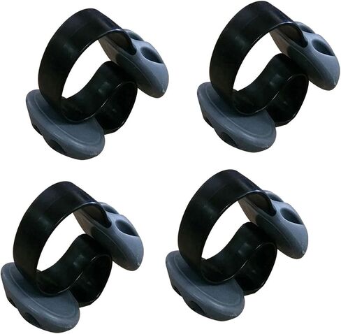 Coralpearl Desk Cable Drop Clips Non-Adhesive, Table Cord Stay Holder Weighted, Small Wire Management Clamp Removable, Silicone Tidy Organizer Keeper for Phone Computer Chargers (4 Black) in Saudi Arabia