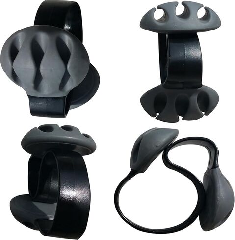 Coralpearl Desk Cable Drop Clips Non-Adhesive, Table Cord Stay Holder Weighted, Small Wire Management Clamp Removable, Silicone Tidy Organizer Keeper for Phone Computer Chargers (4 Black) in Saudi Arabia