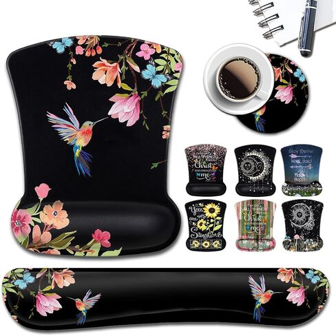 Mouse Pad Wrist Rest Support Gel, with Non Slip Rubber Base Memory Foam Keyboard Wrist Rest Pad for Laptop Computer Home Office Working Gaming Pain Relief, Moon and Sun Delicate Pattern in Saudi Arabia