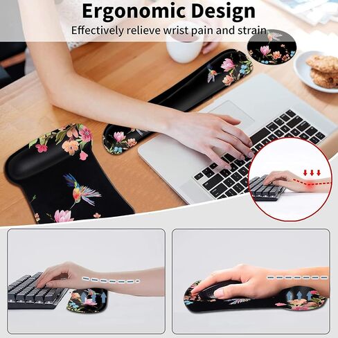 Mouse Pad Wrist Rest Support Gel, with Non Slip Rubber Base Memory Foam Keyboard Wrist Rest Pad for Laptop Computer Home Office Working Gaming Pain Relief, Moon and Sun Delicate Pattern in Saudi Arabia