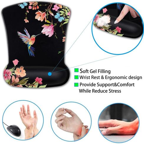 Mouse Pad Wrist Rest Support Gel, with Non Slip Rubber Base Memory Foam Keyboard Wrist Rest Pad for Laptop Computer Home Office Working Gaming Pain Relief, Moon and Sun Delicate Pattern in Saudi Arabia