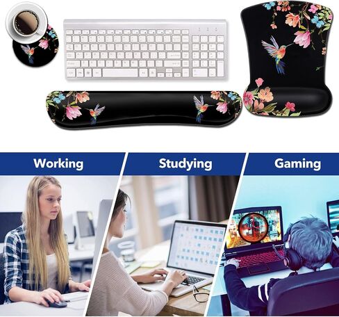Mouse Pad Wrist Rest Support Gel, with Non Slip Rubber Base Memory Foam Keyboard Wrist Rest Pad for Laptop Computer Home Office Working Gaming Pain Relief, Moon and Sun Delicate Pattern in Saudi Arabia