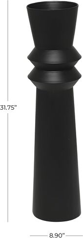 The Novogratz Metal Tall Art Deco Fluted Floor Vase, 8" x 8" x 32", Cream in Kuwait