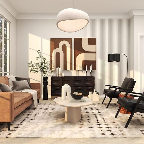 The Novogratz Metal Tall Art Deco Fluted Floor Vase, 8" x 8" x 32", Cream in Kuwait