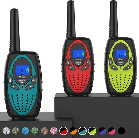 Walkie Talkies Long Range, M880 FRS Two Way Radio for Adults with Mic LCD Screen/Resistance Wakie-Talkies with Noise Cancelling for Men Women Outdoor Cruise Ship (Blue Red Orange) in Saudi Arabia