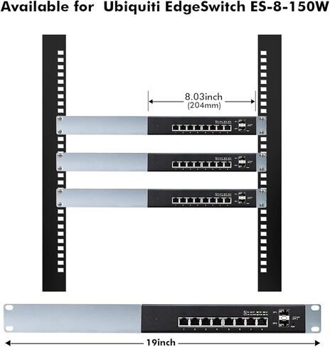 MokerLink 1U Rack Mount Kit Compatible for Ubiquiti Switches, Rackmount Ears for EdgeSwitch ES-8-150W Switch 8 Port and for US-8-150W UniFi Switch 8 Port in Saudi Arabia