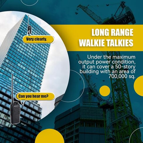 أجهزة راديو retevis rt1 ثنائية الاتجاه طويلة المدى، أجهزة راديو عالية الطاقة قابلة لإعادة الشحن في اتجاهين، مع سماعة أذن، بطارية 3000 مللي أمبير في الساعة، قوية، إنذار للطوارئ، لصناعة مستودعات البناء للبالغين (5 عبوات) in Kuwait