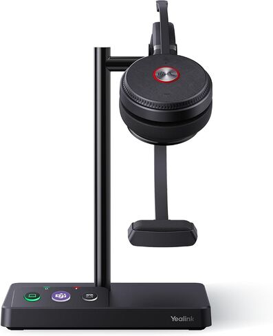 Yealink WH62 DECT Wireless Headset with DECT Base,525 Feet Range Teams/UC Zoom Certified Work Single ear Headset for Desk Phone and PC,Telephone Headset with Noise cancelling Mic,Ringer,13 H Talk Time in Saudi Arabia